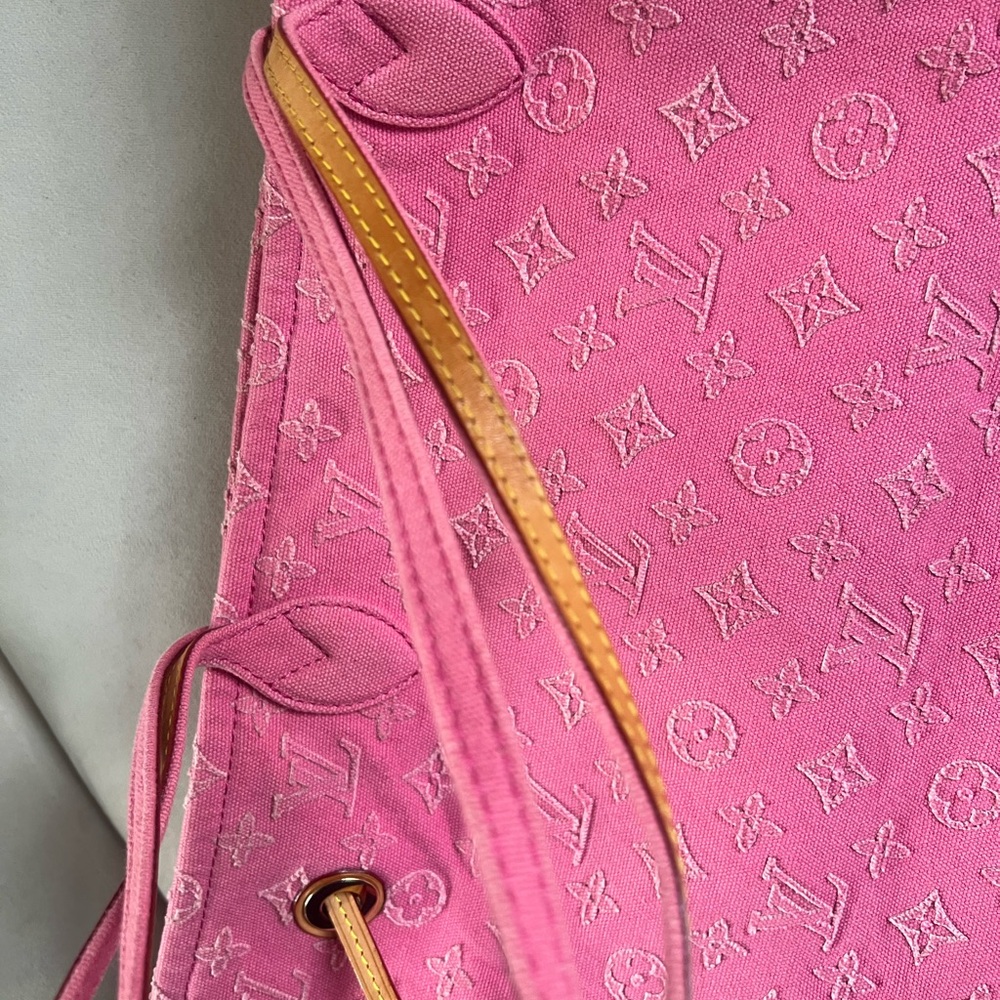 Louis Vuitton Neverfull denim monogram pink - Picture 5 of 12
